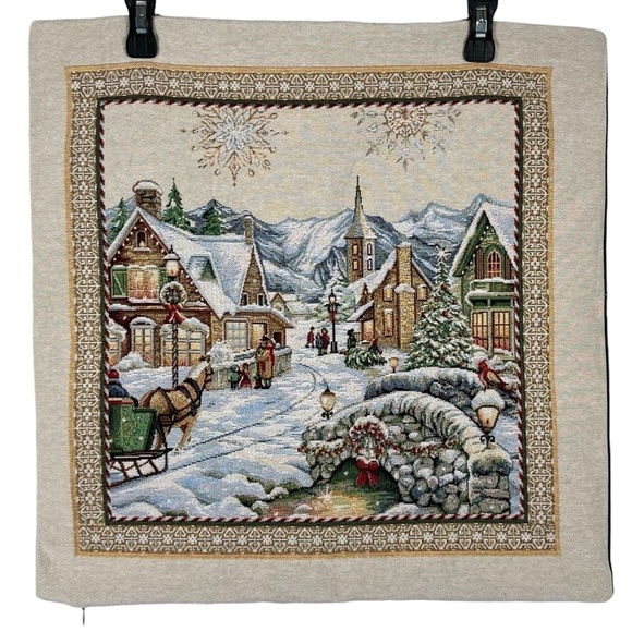 Christmas Tapestry Pillow Cover - Picture 1 of 7